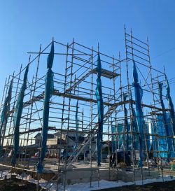 埼玉県　新築現場　仮設足場　川越市　東松山市　