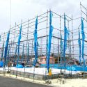 【仮設足場　施工事例】2022年5月東京都内　新築分譲の先行足場