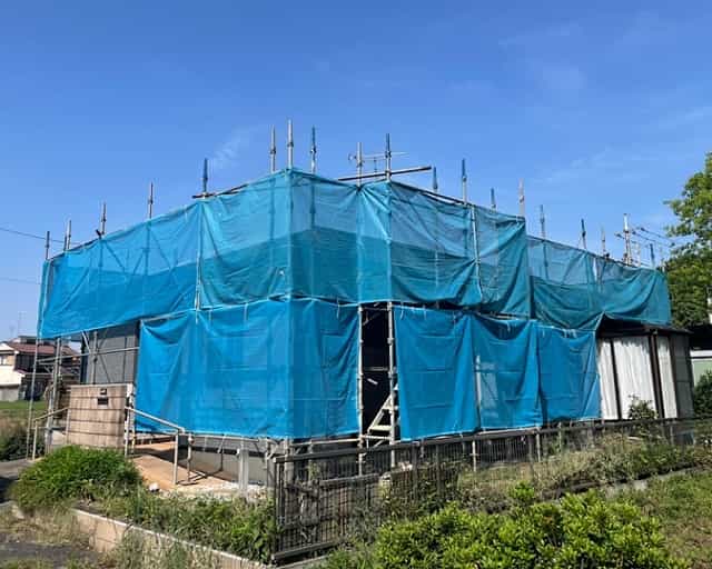 2022年10月埼玉県平屋リフォーム仮設足場 幸和機材 平屋 リフォーム 仮設足場